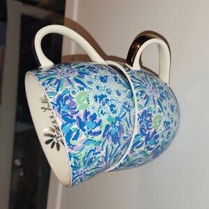 Lilly Pulitzer High Maintenance Blue Ceramic Mugs set of 2